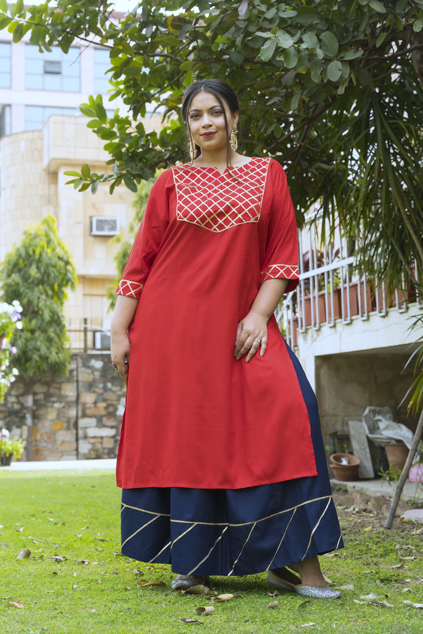 Designer Red Kurta Skirt Set – Up To 10XL