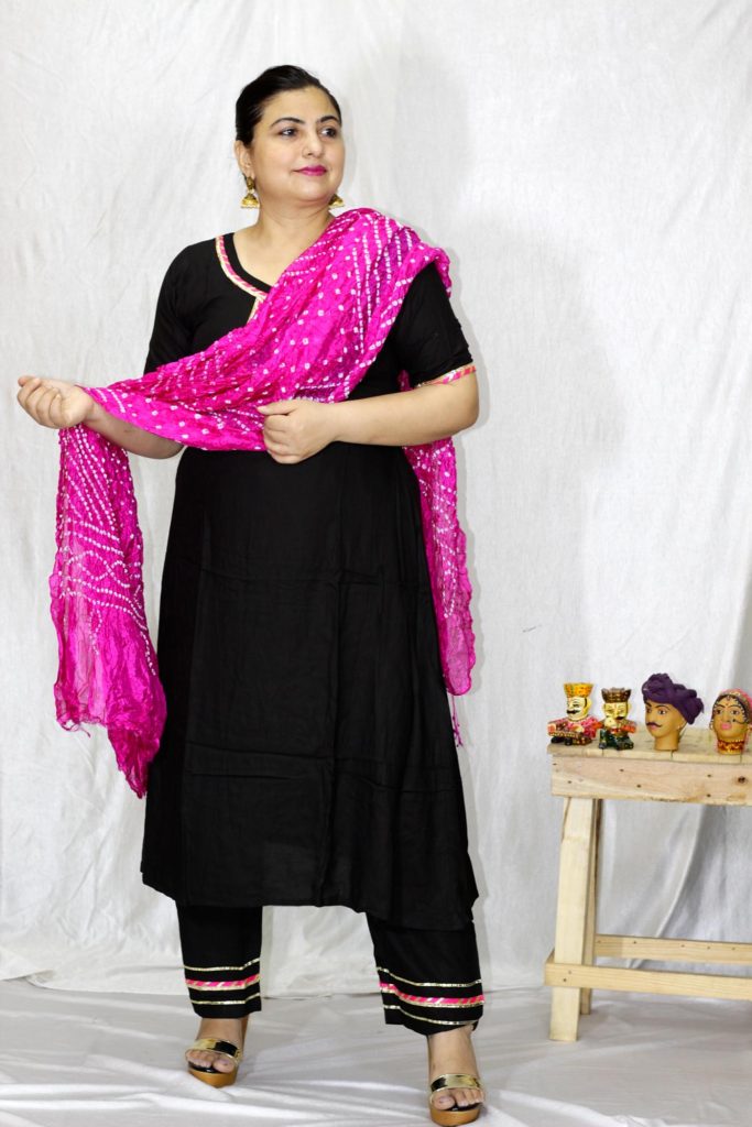 black palazzo pants with kurti