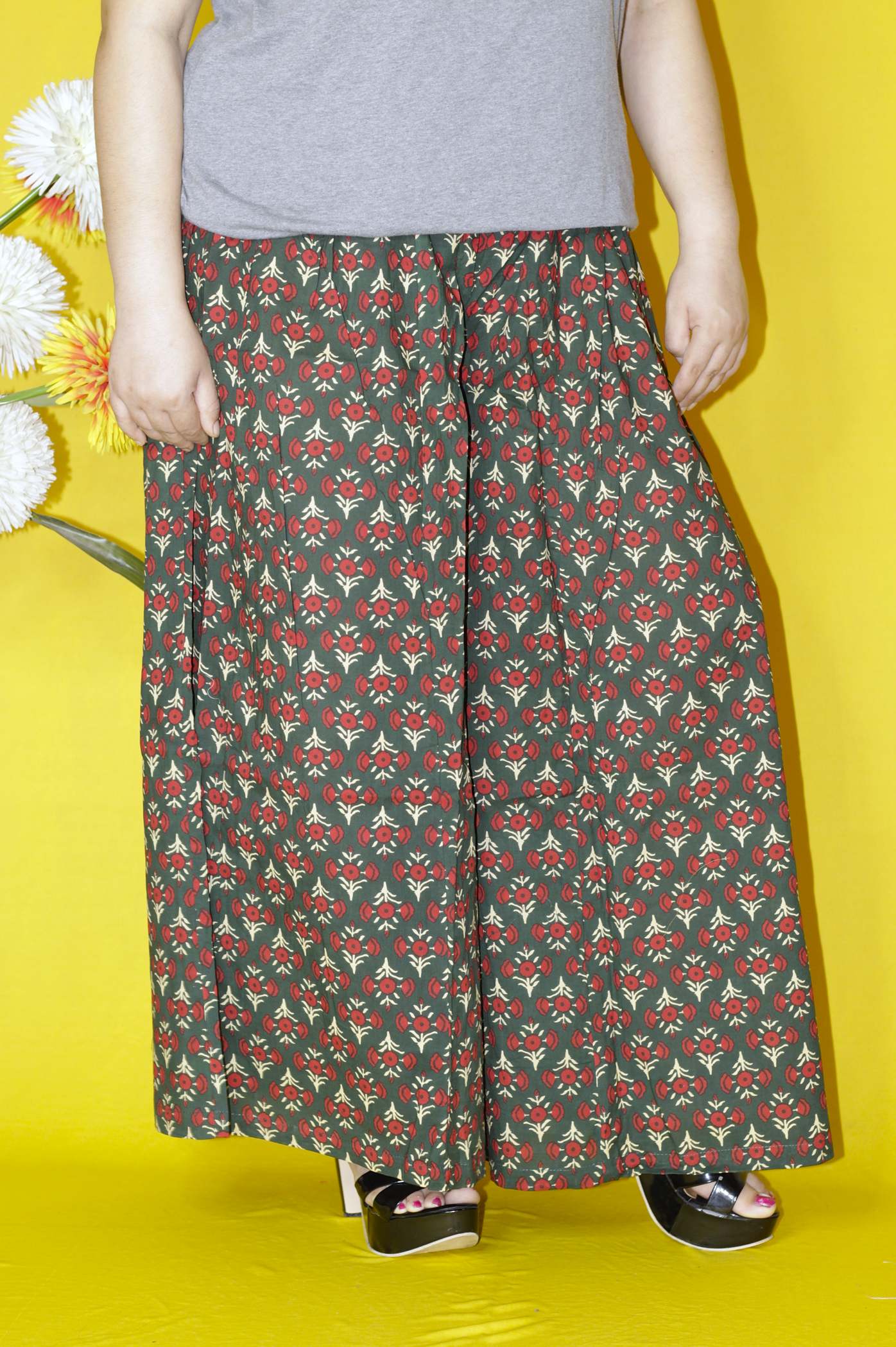 cotton palazzo pants myntra