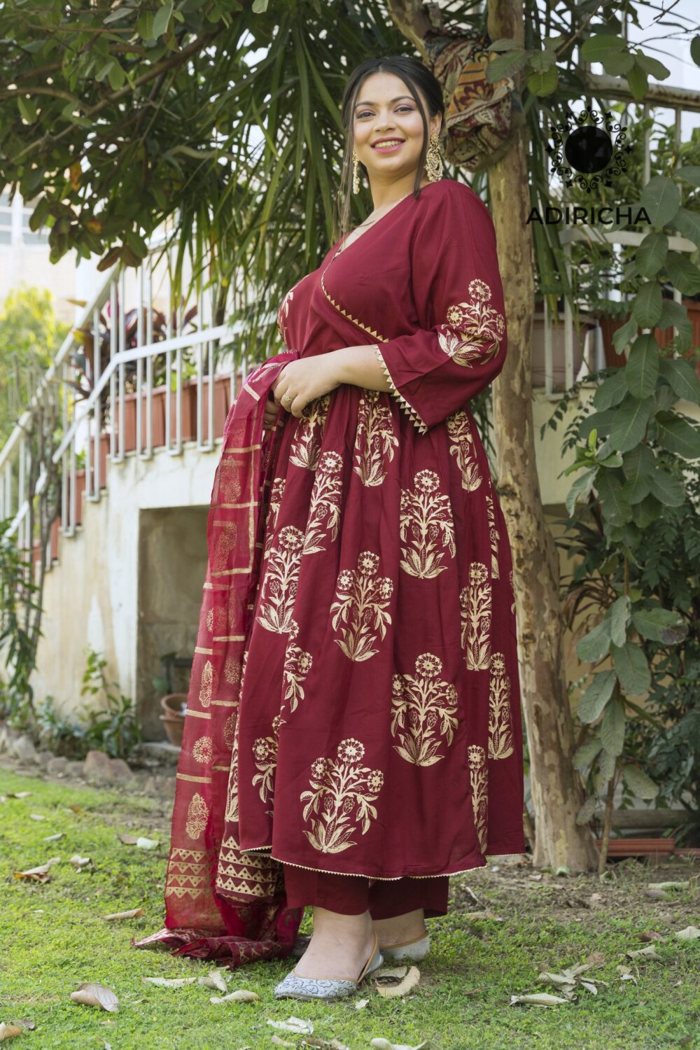 Maroon Anarkali Dress ADIRICHA