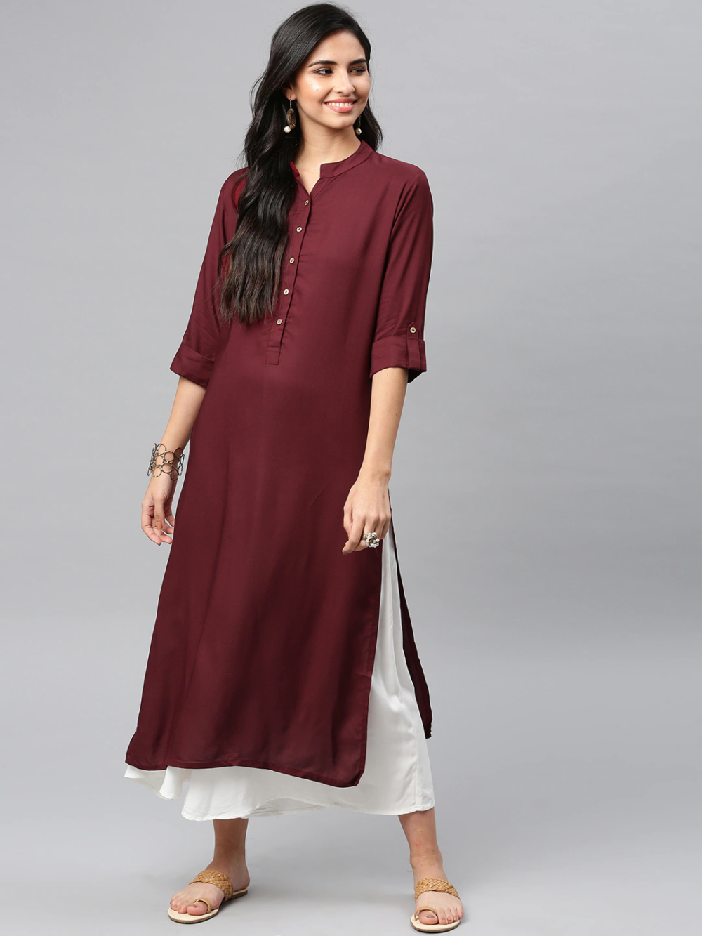 Latest & Best Maroon Kurta Set For Plus Size 10XL- AdiRicha