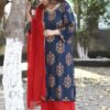 Blue Butta Dupatta Set