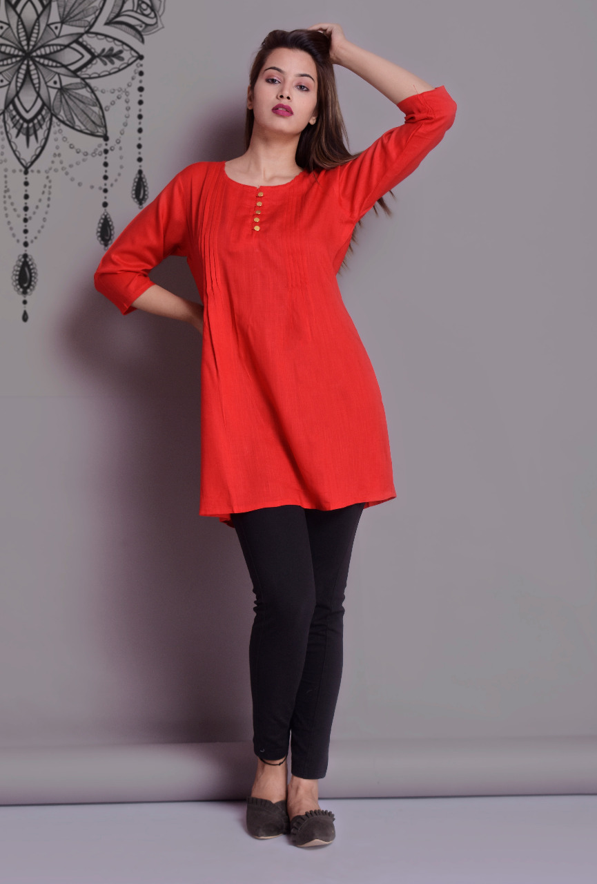 Red Plus Size Tunics Top