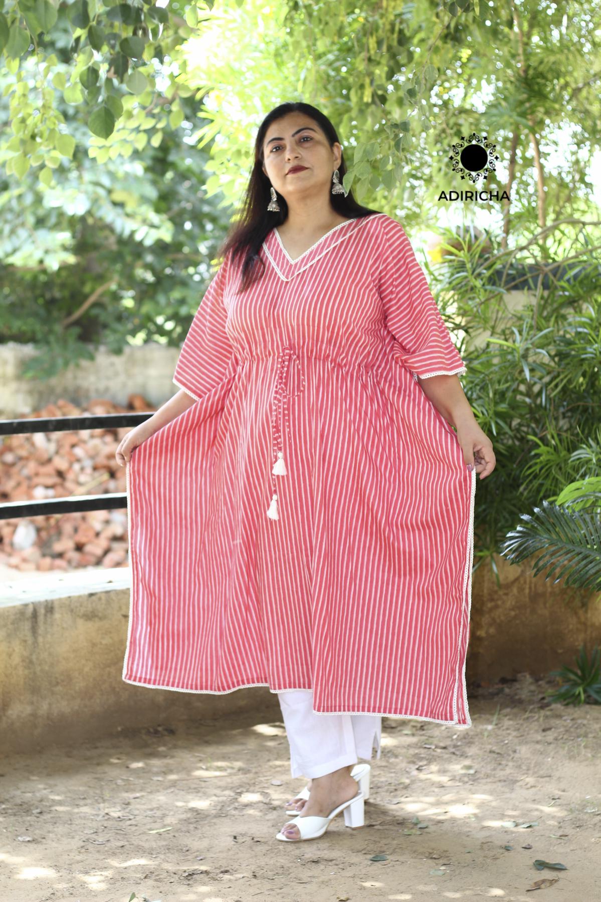 Pink Lining Kaftan for Plus Size