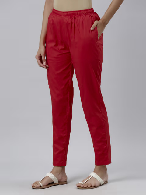 Maroon Straight Pant For Plus Size Up to 15XL