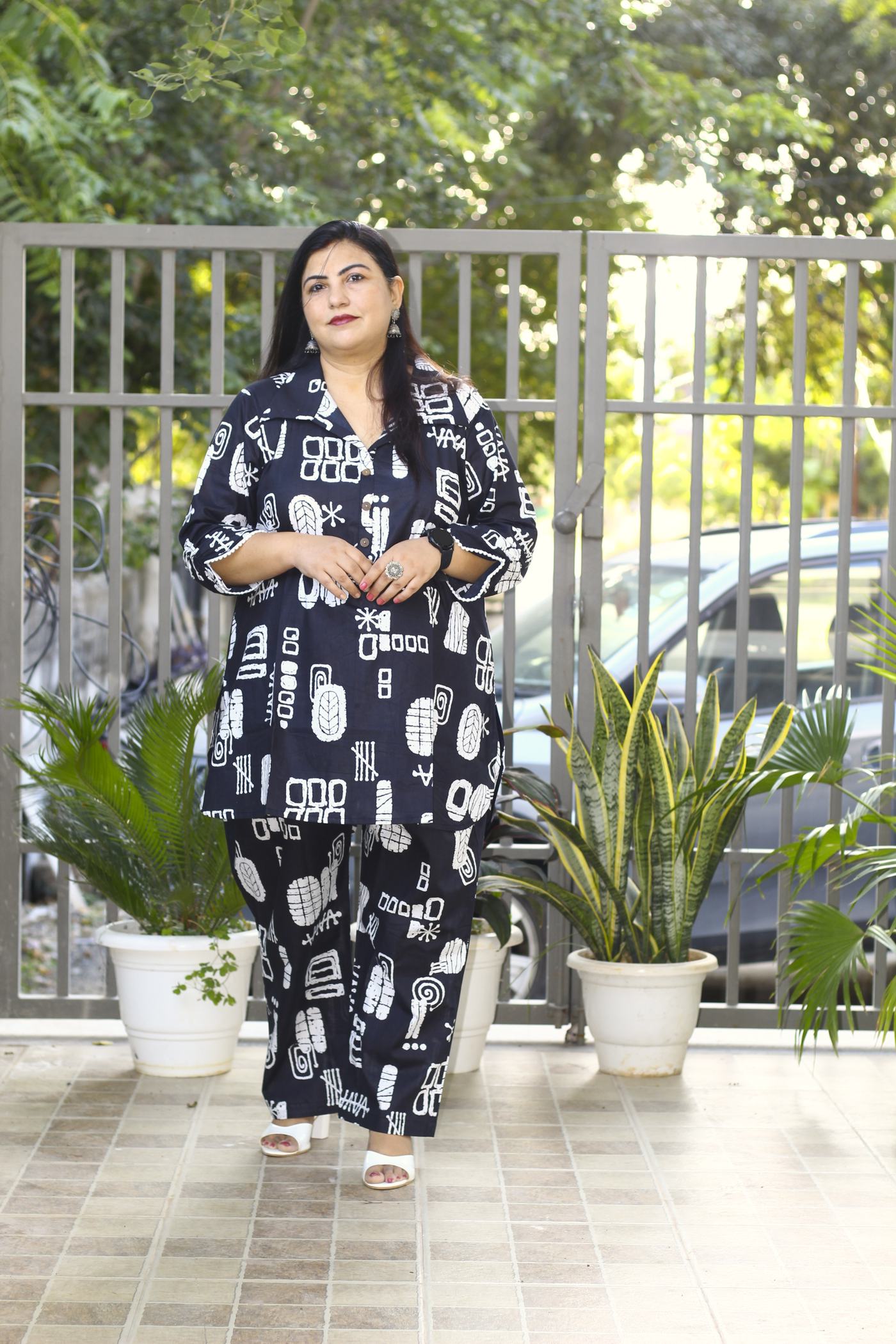 Plus Size Black Abstract Co Ord Set