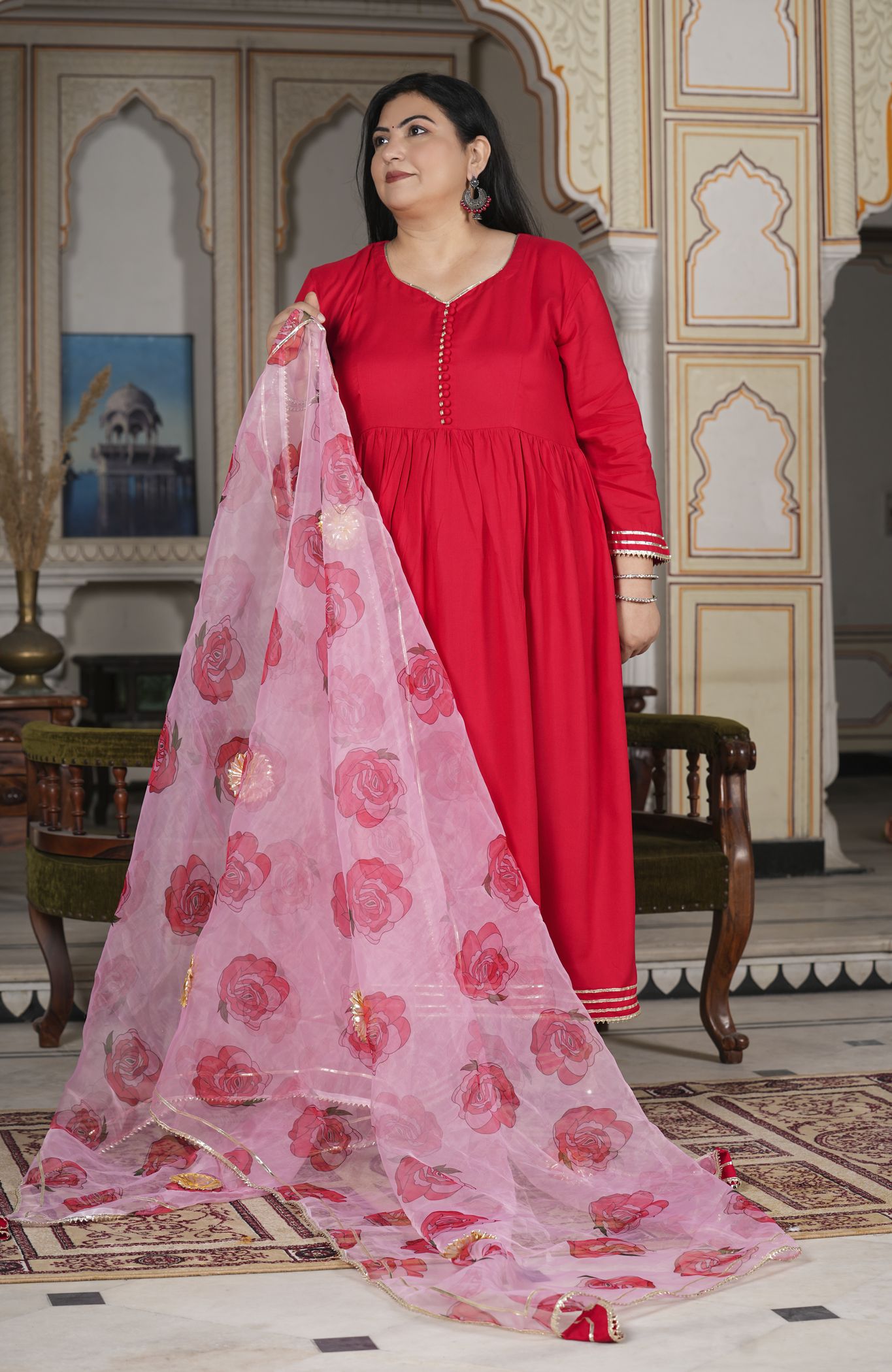 Shop Now Laal Gulab Designer Dress - ADIRICHA