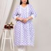 Sanganeri White Butta Plus Size Kurta