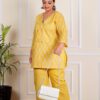 Plus Size Yellow Trendy Coord Set