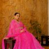 Plus Size Pink Lehariya Anarkali Dress