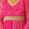 Plus Size Pink Lehariya Anarkali Dress