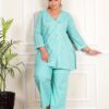 Plus Size Sea Green Trendy Coord Set