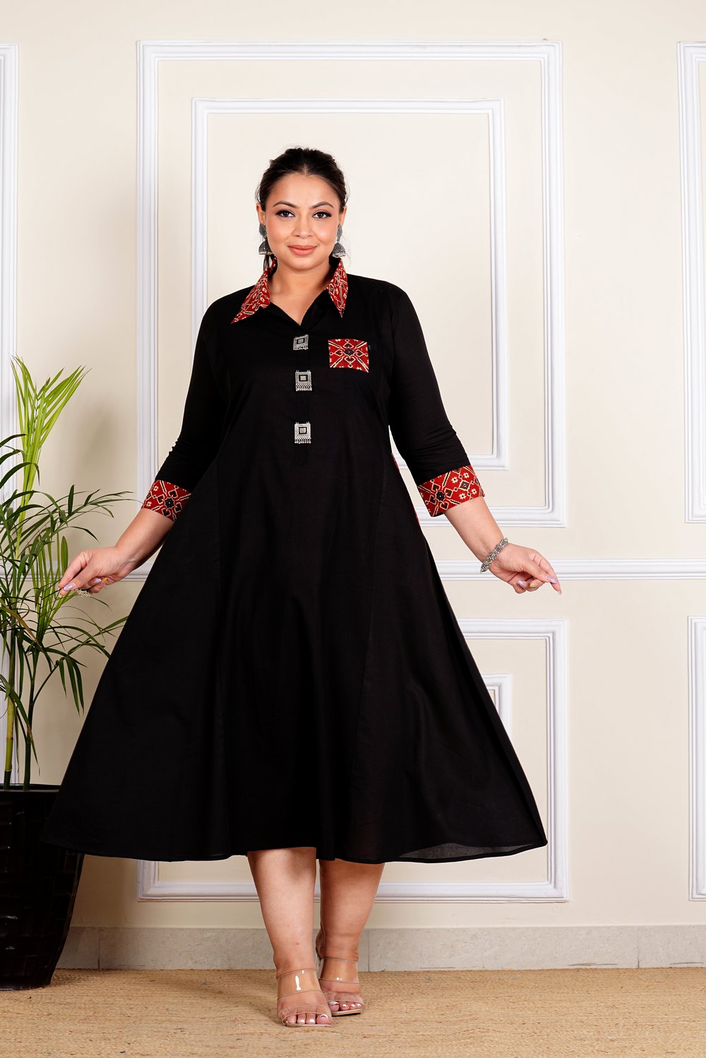 Plus Size Black Long Dress