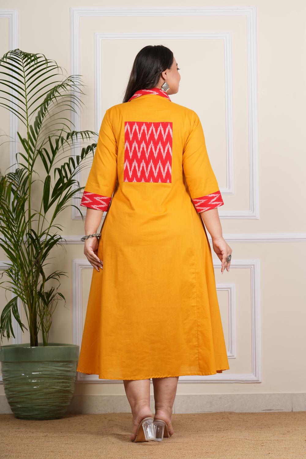 Plus Size yellow Long Dress