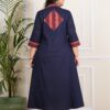 Plus Size navy blue Long Dress