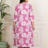 Plus Size move pink Floral Dupatta Set