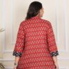 plus size red butti shart kurta