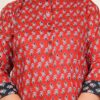 plus size red butti short kurta