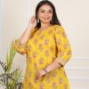 Plus SIze Mustard Yellow Flower Tunics