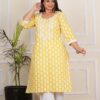 Lemon Embroidary Plus SIze Plus Size Kurta