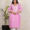 Pink Embroidary Plus SIze Plus Size Kurta