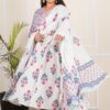 Plus Size Pink Muglai Butta Anarkali