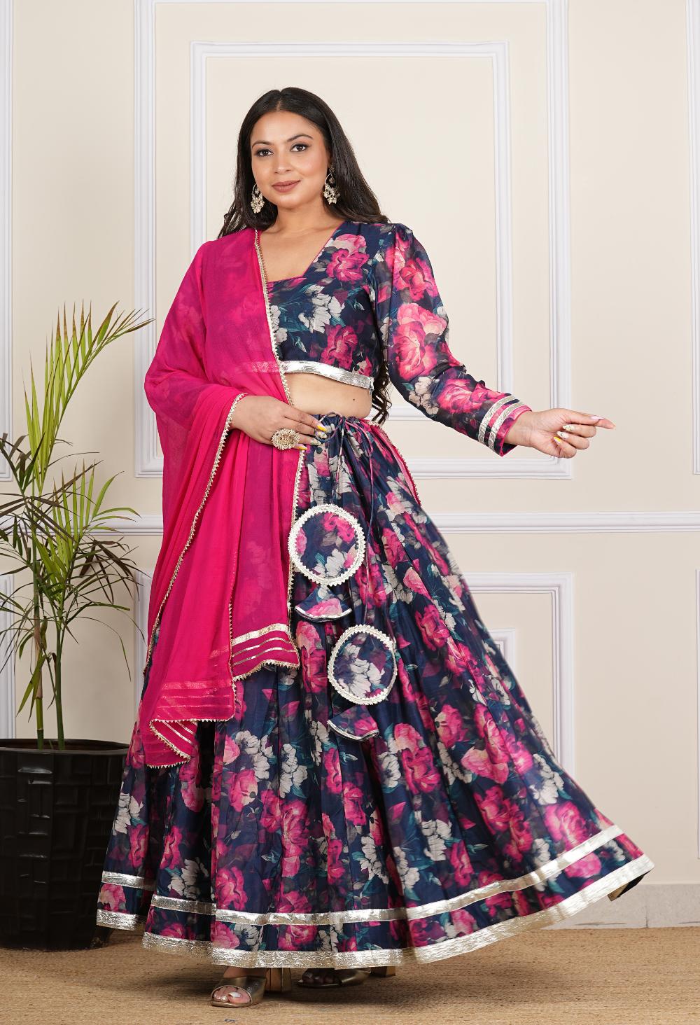 Anvi Plus Size Skirt Dupatta Set