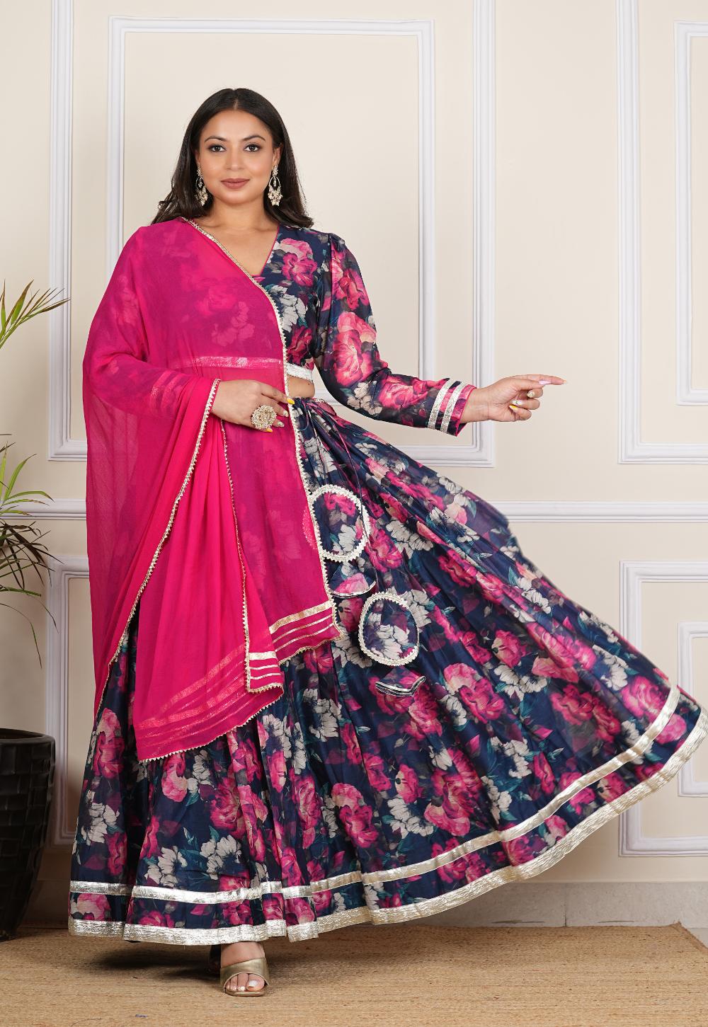 Anvi Plus Size Skirt Dupatta Set