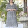 Plus Size Blue Ajrak Kurta