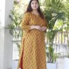 Plus Size Mustard Sanganeri Butta Kurta