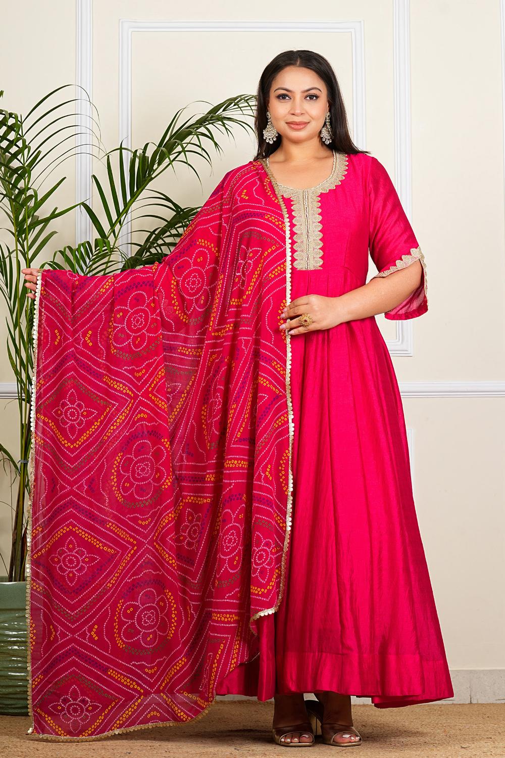 Gulabi Sundari Silk Anarkali Dress