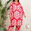 Plus Size Red Floral Coord Set