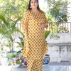 Plus Size Maroon Bagru Printed Coord Set