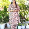 Plus Size Ikat Printed Coord Set
