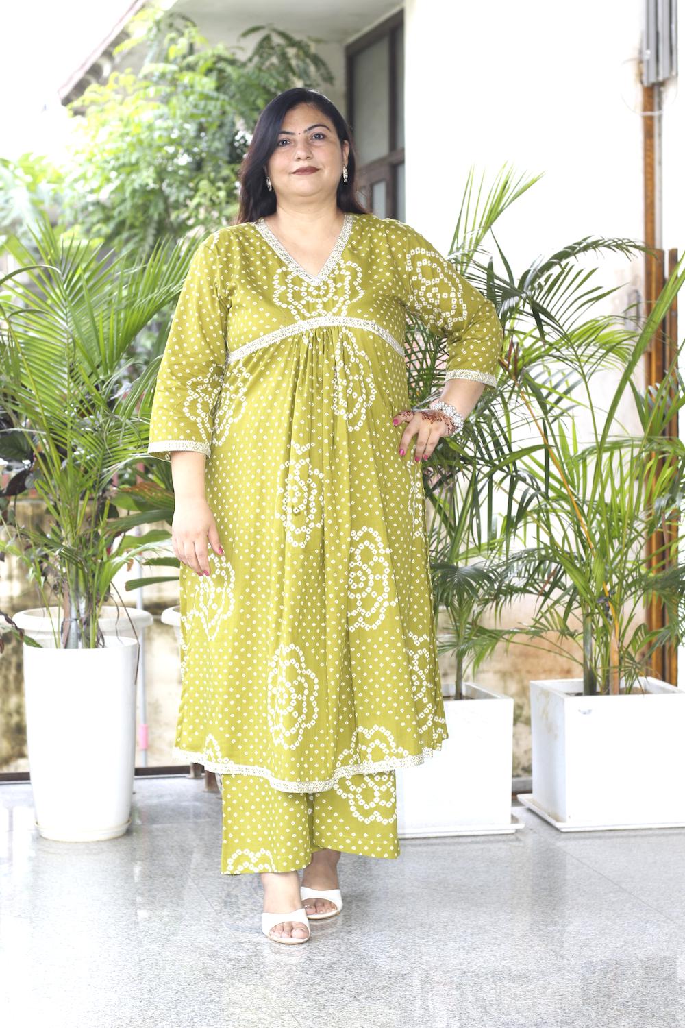 Mehndi Green Chunari Printed Co-Ord Set