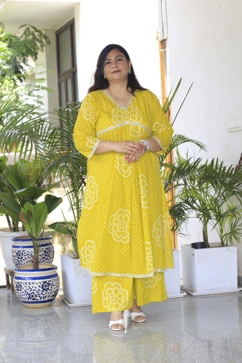 Yellow Chunari Printed Co-Ord Set
