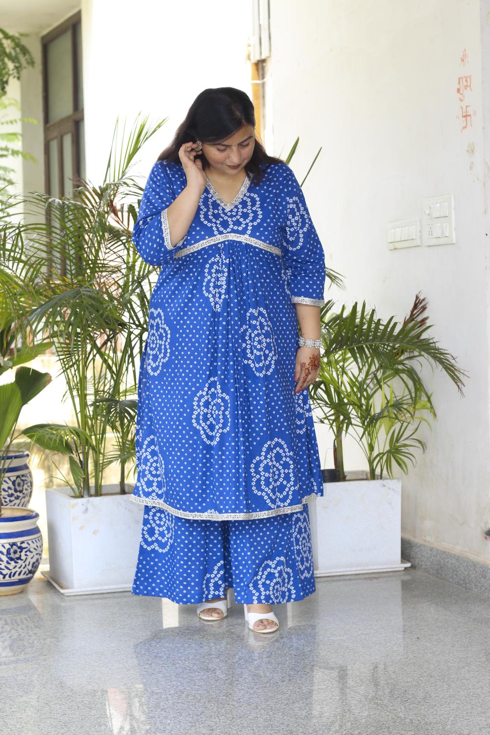 Blue Chunari Printed Co-Ord Set