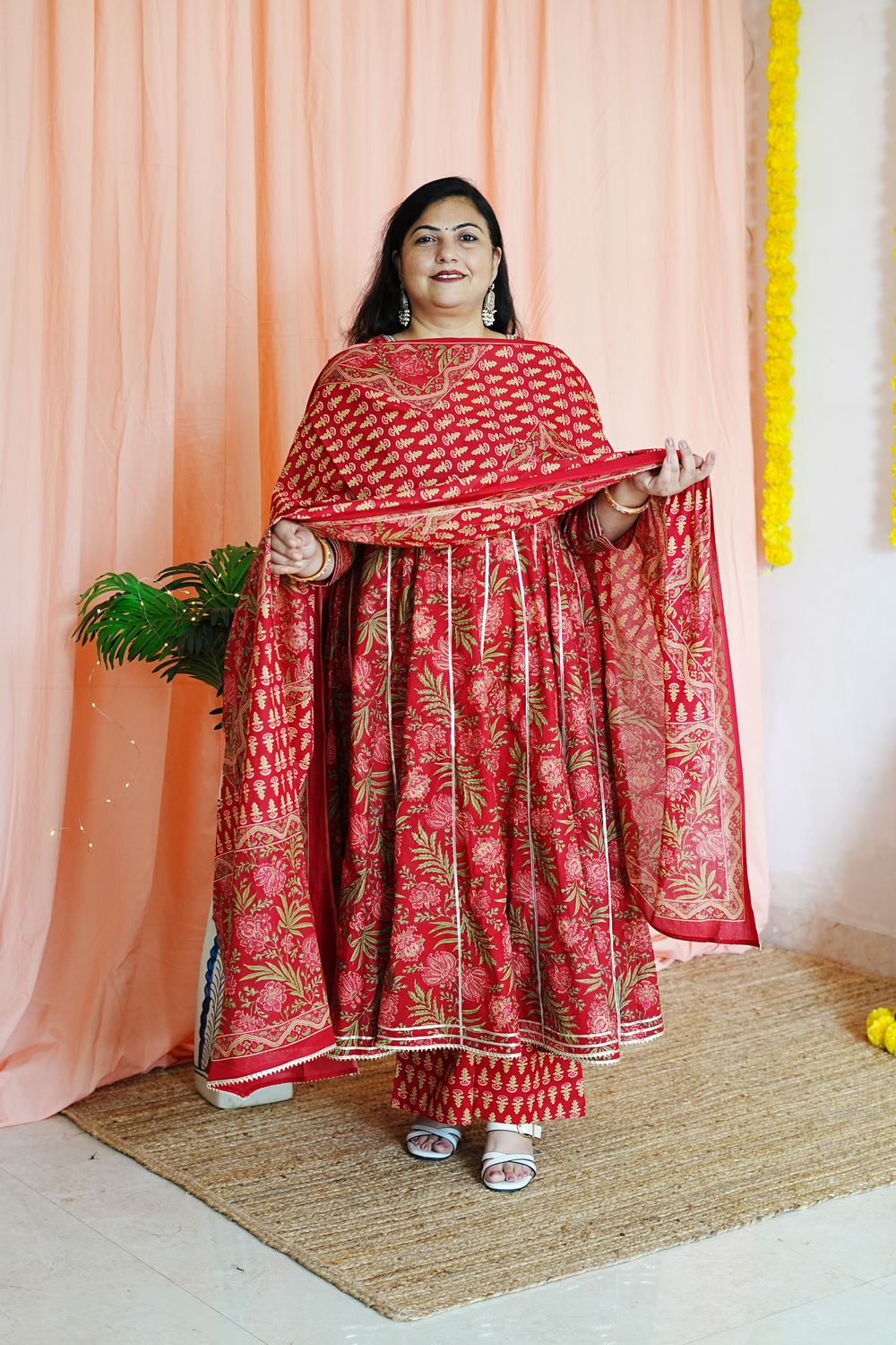 Priya Red Plus Size Anarkali