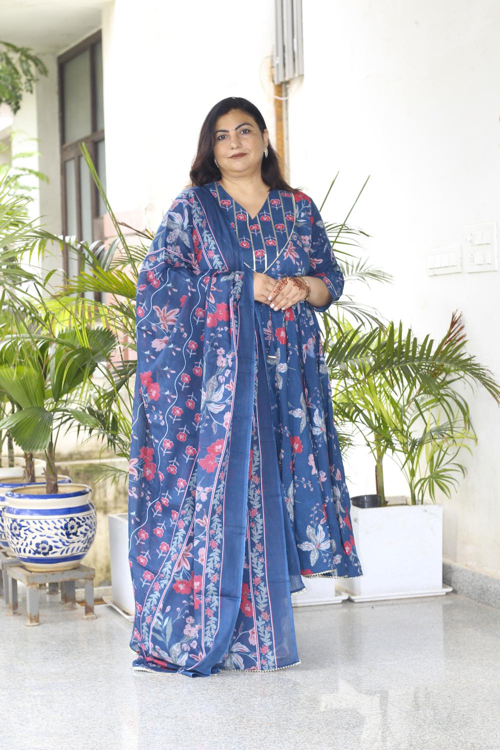 Ayra Indigo Plus Size Anarkali