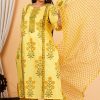 Syn Yellow Handblock Printed Kurta Dupatta Set