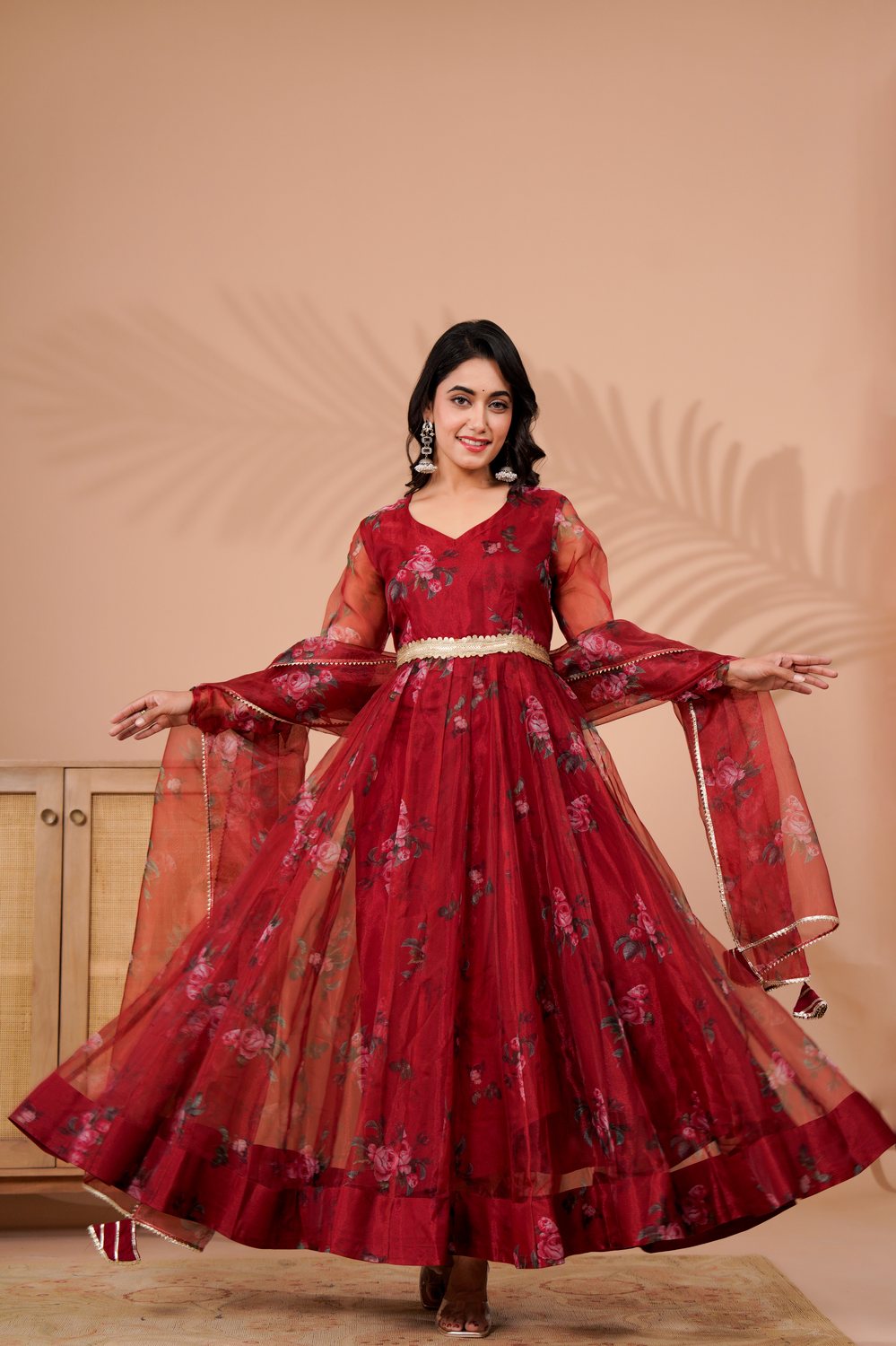 Raveena Rose Maroon Anarkali