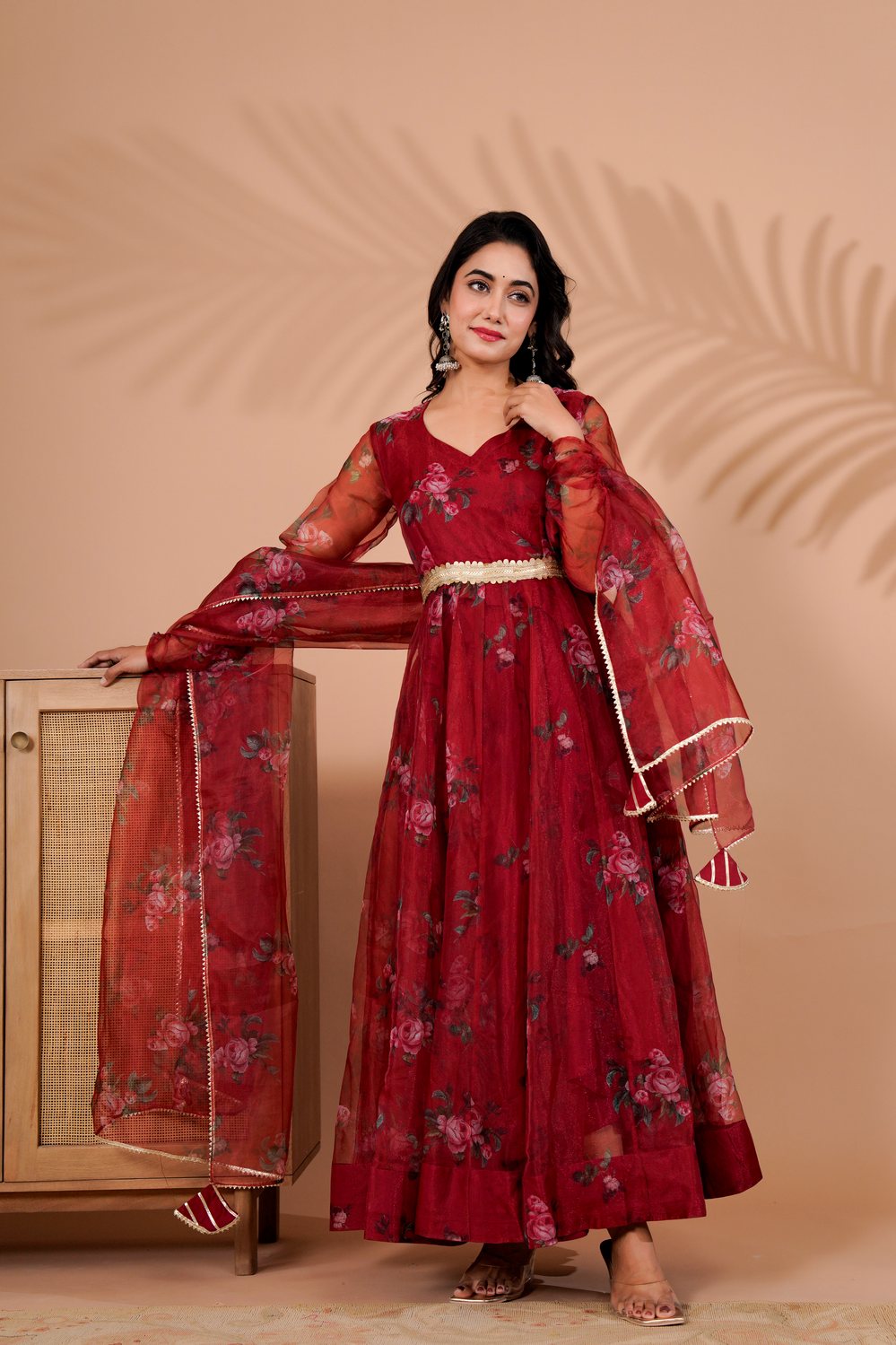 Raveena Rose Maroon Anarkali