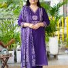Purple Cotton Dupatta Set
