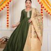 Green Sundari Silk Anarkali Dress