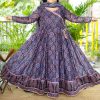 Ruhi Blue Ajrakh Long Anarkali