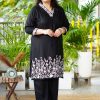 Plus Size Black Embroidered Co Ord Set