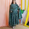 Green Floral Plus Size Anarkali