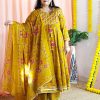 Mustard Floral Plus Size Anarkali
