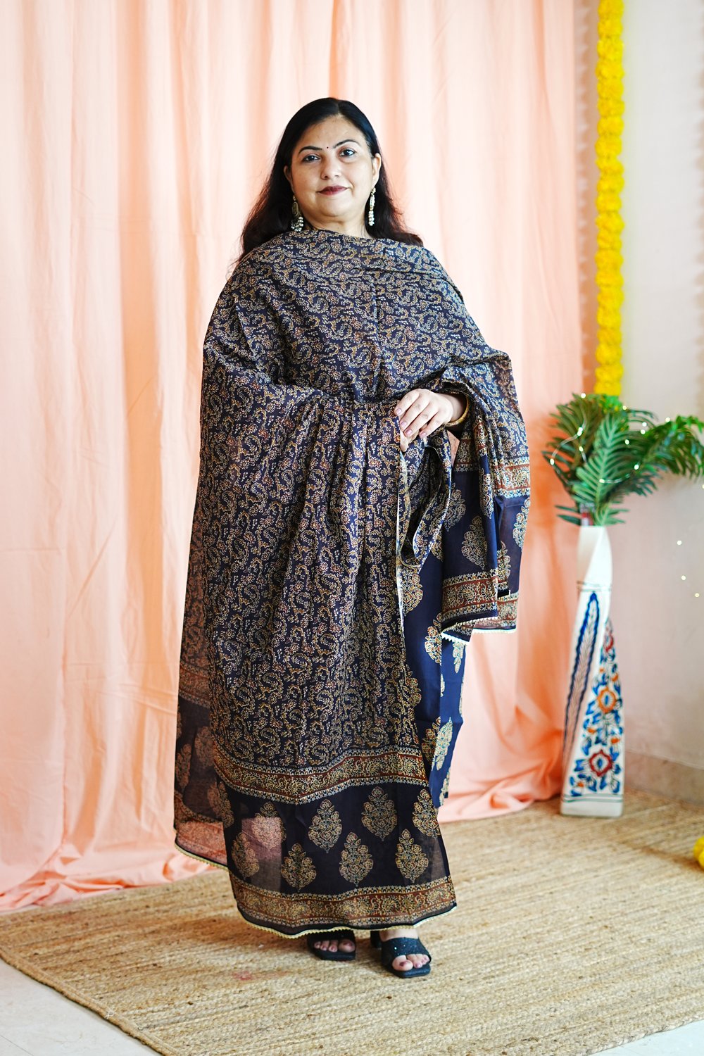 Blue Butta Cotton 3 Pcs Set