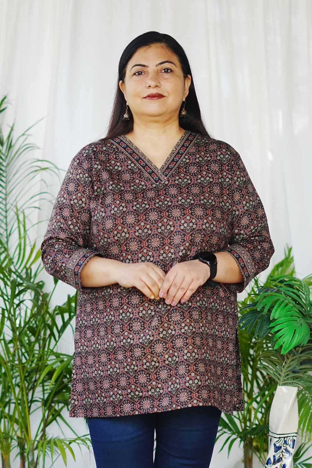 Plus Size Black Ajrakh Tunics